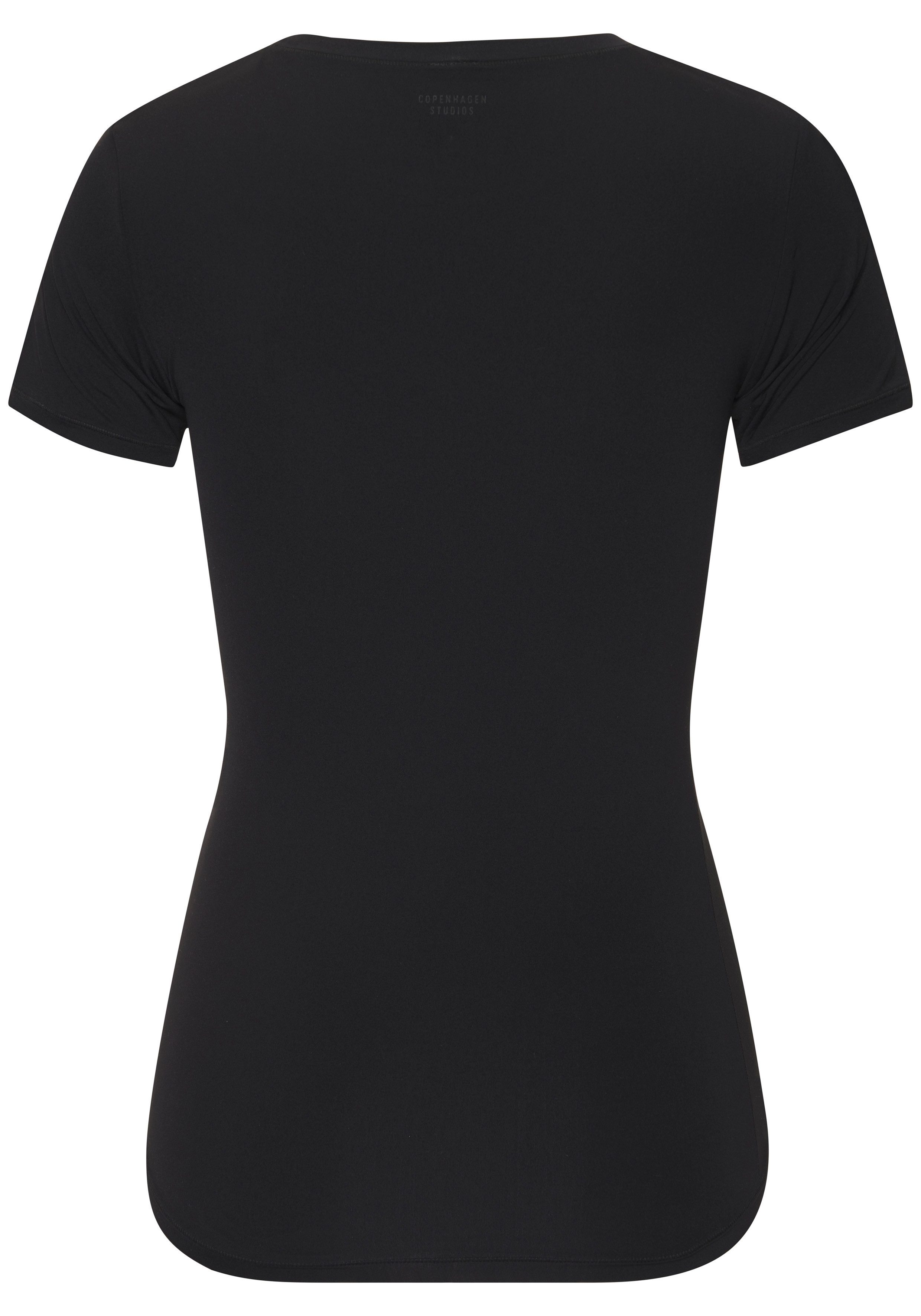 Copenhagen Studios T-Shirt weicher und elastischer Materialmix, unifarbene Optik