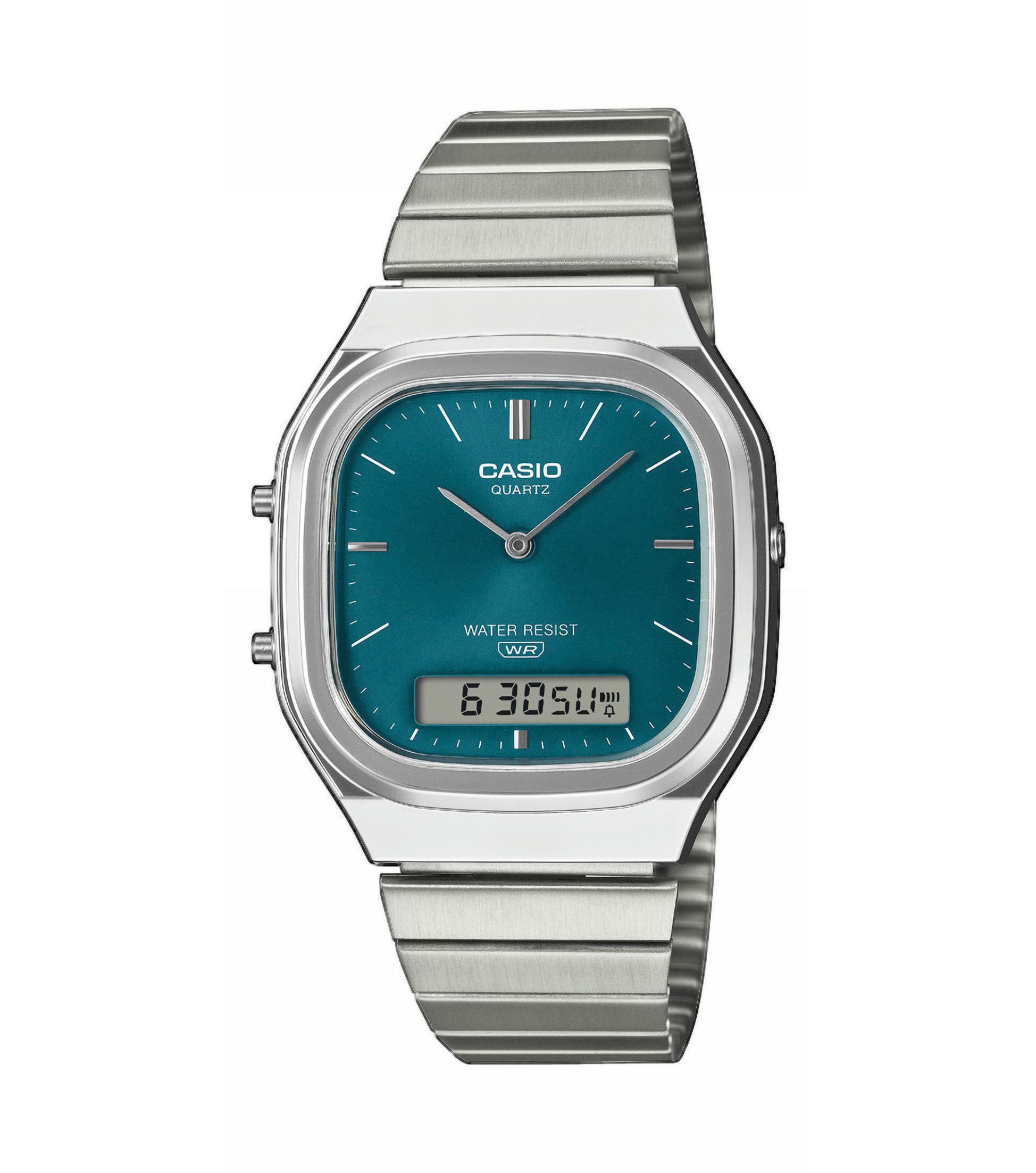 CASIO VINTAGE Chronograph AQ-240E-3AEF, Quarzuhr, Armbanduhr, Damenuhr, Herrenuhr, Edelstahlarmband, analog