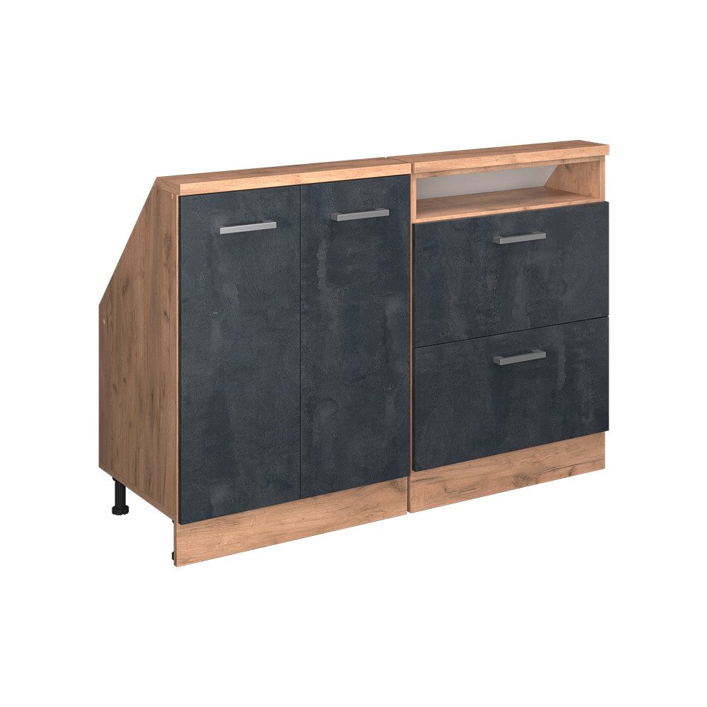 Vicco Unterschrank R-Line, Schwarz Beton/Goldkraft Eiche, günstig online kaufen