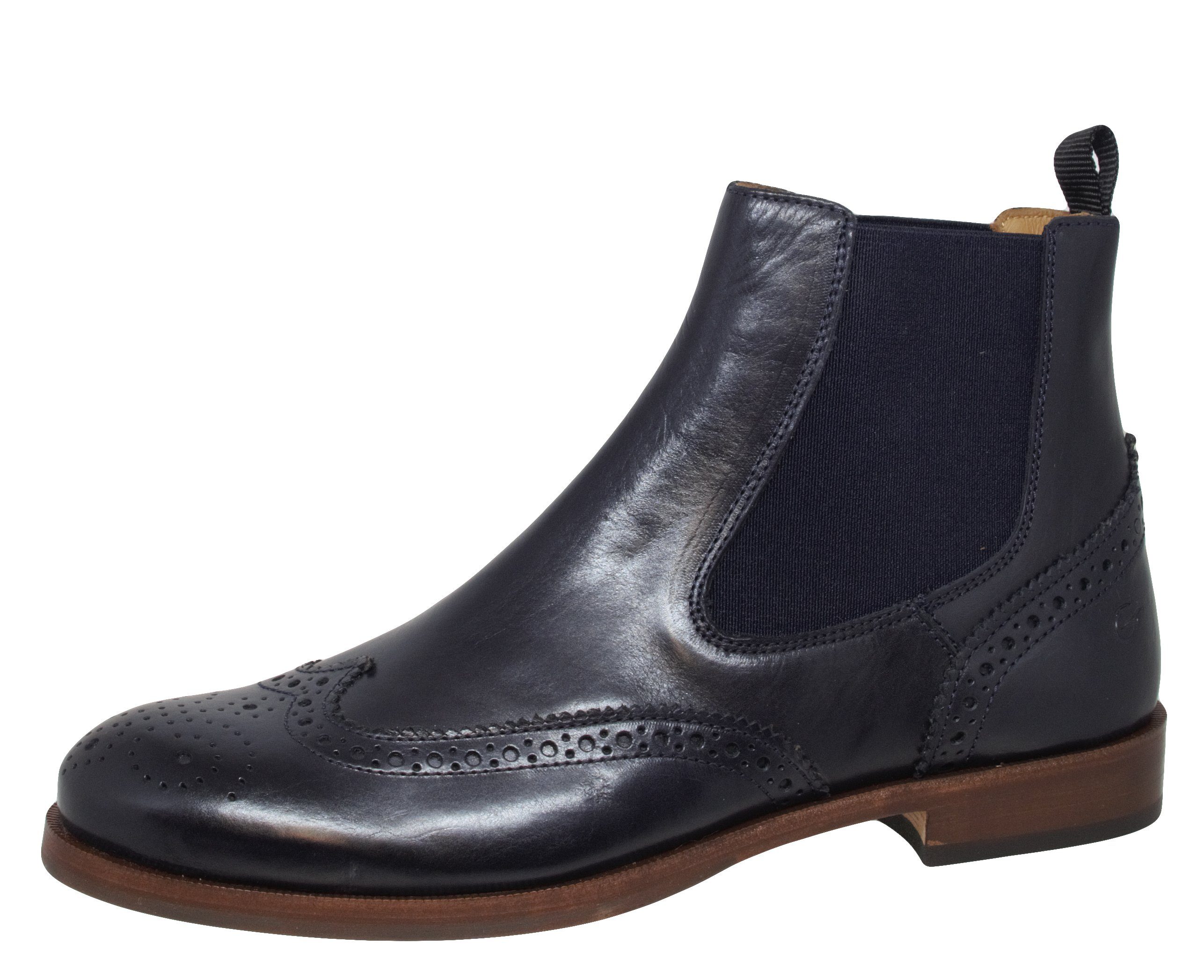 Gallucci Gallucci 5078 Stiefeletten Chelsea Boots Leder Budapester blau Schnürstiefelette