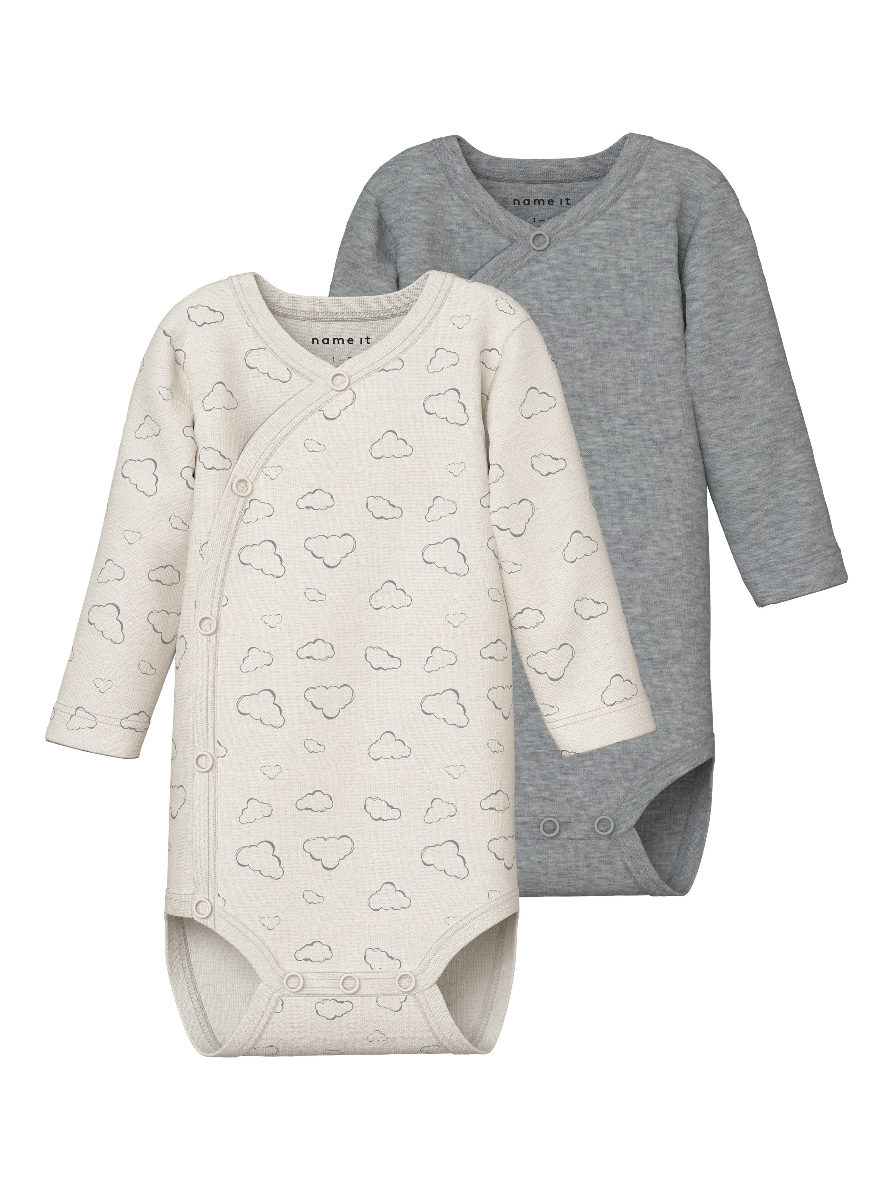Name It Langarmwickelbody NBNBODY 2P LS WRAP CLOUD NOOS (Packung, 2-tlg)