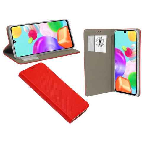 cofi1453 Handyhülle cofi1453 Buch Tasche "Smart" kompatibel mit SAMSUN, Kunstleder Schutzhülle Handy Wallet Case Cover mit Kartenfächern, Standfunktion Rot