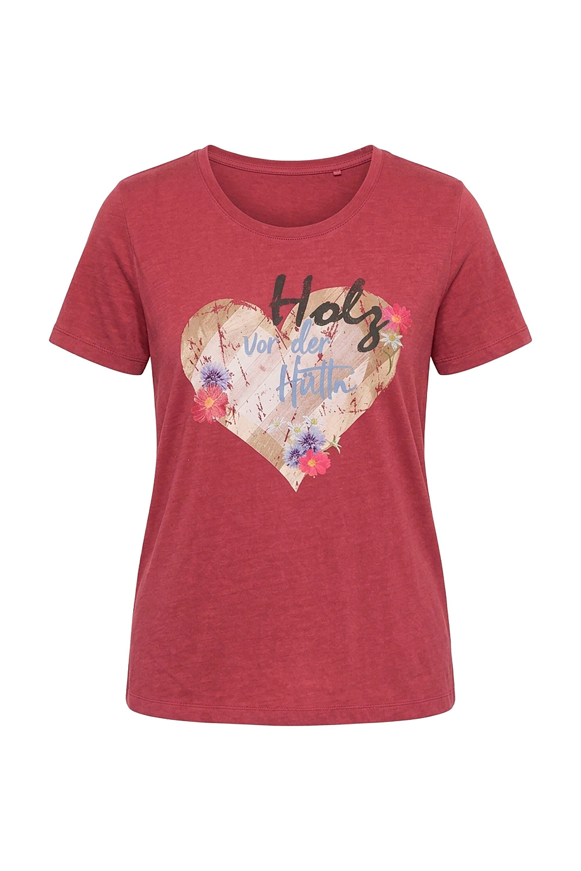 Ulla Popken T-Shirt T-Shirt Herz Classic Rundhals Halbarm