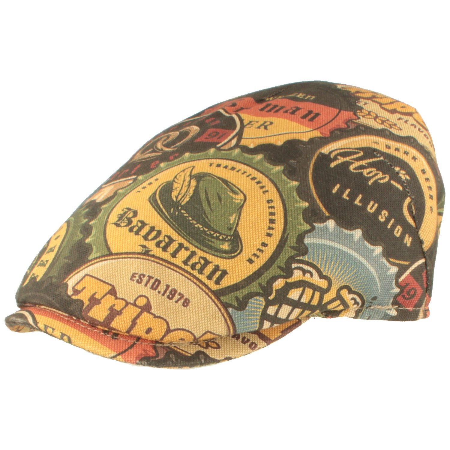 Breiter Schiebermütze Einteilig Schiebermütze mit auffälligem Kronkorken Print