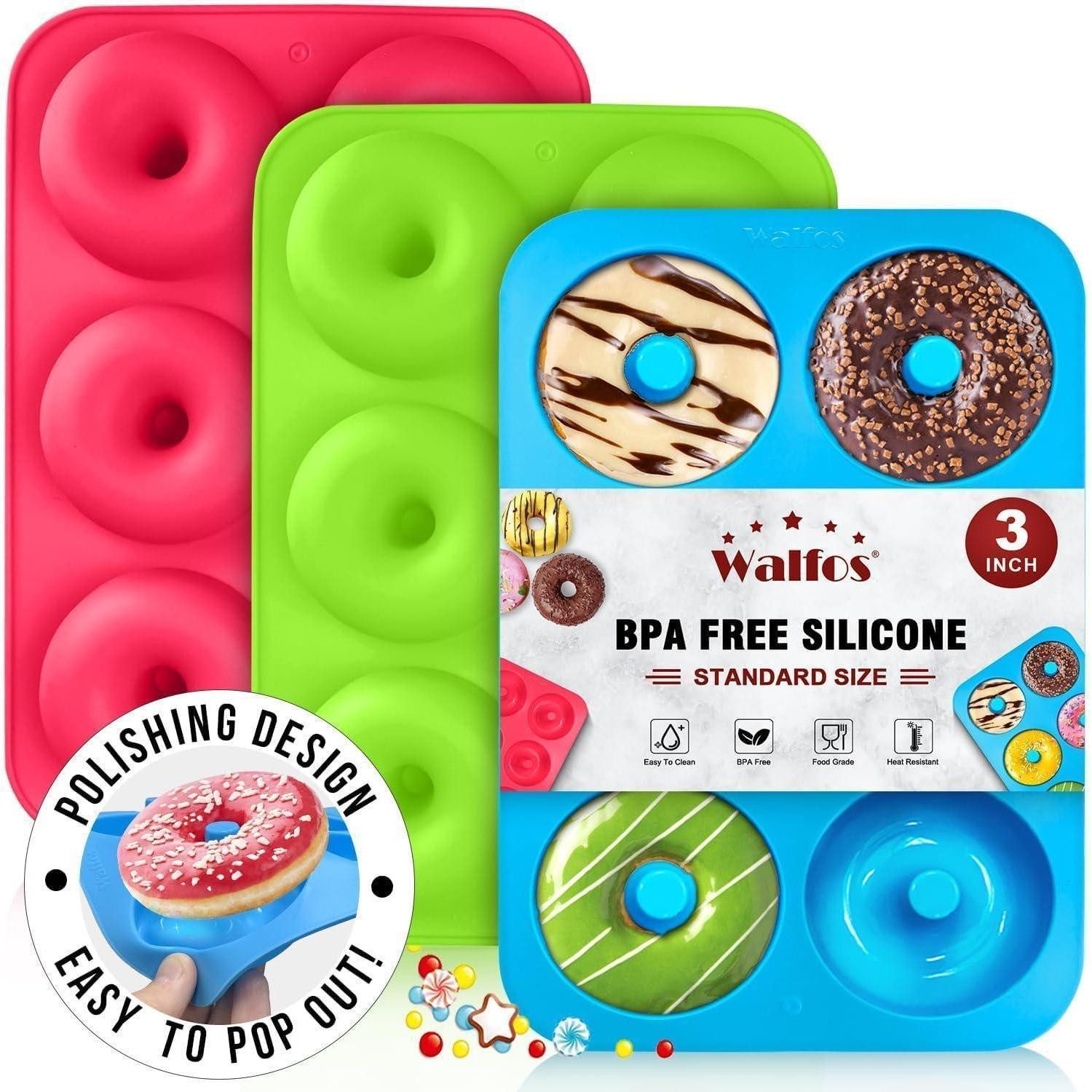 Silikon-Donut-Form, 6 Löcher, BPA-frei, Hitzebeständig Bis 229 °C, 2 Stück, Grün – Perfekt Zum Backen