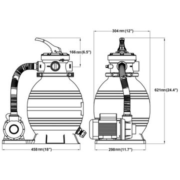 vidaXL Kartuschen-Filterpumpe Sandfilterpumpe 400 W 11000 L h