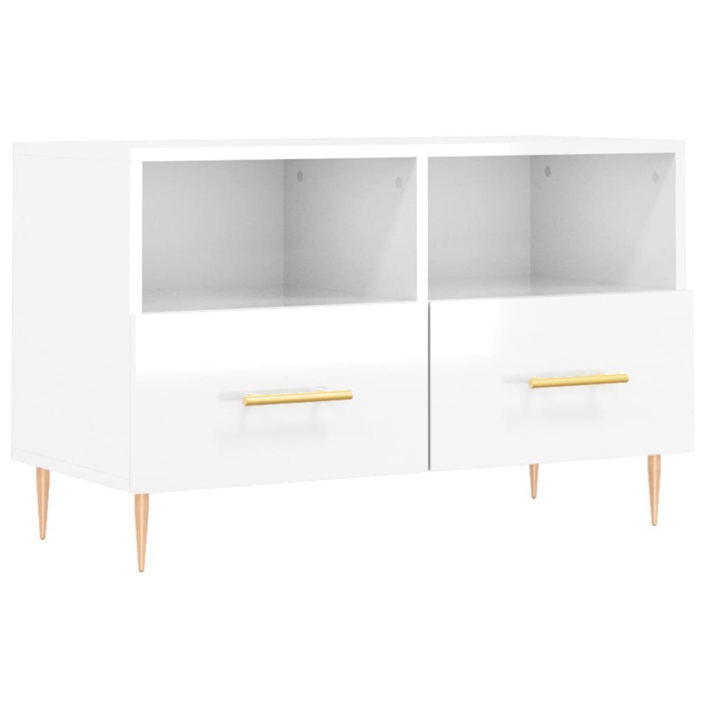 80x36x50 TV-Schrank Hochglanz-Weiß cm furnicato Holzwerkstoff