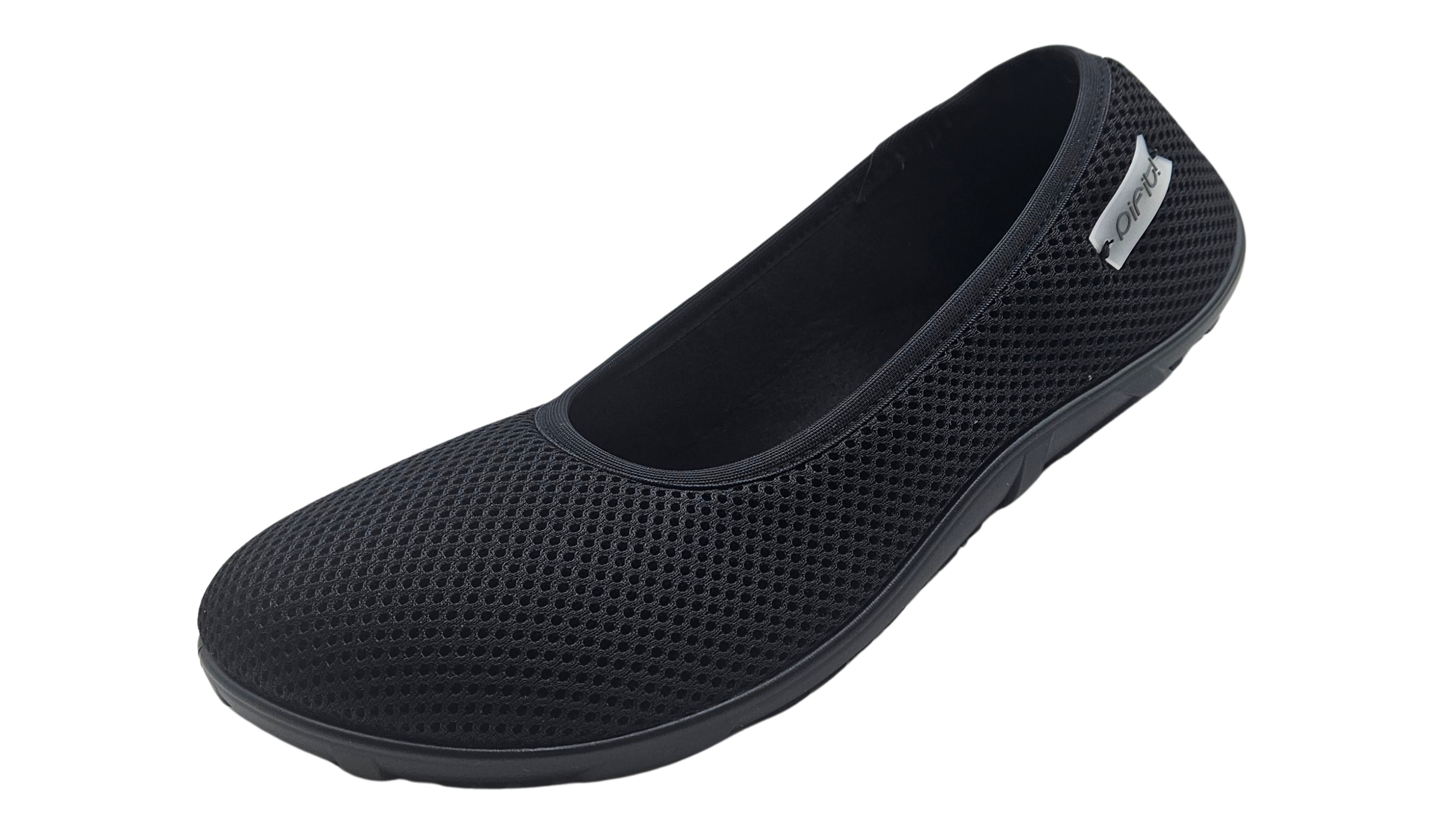 pifit! Ballerina "style", Stretch, Mesh, schwarz, bordeaux 32401-1 Barfußschuh ideal bei Hallux Valgus