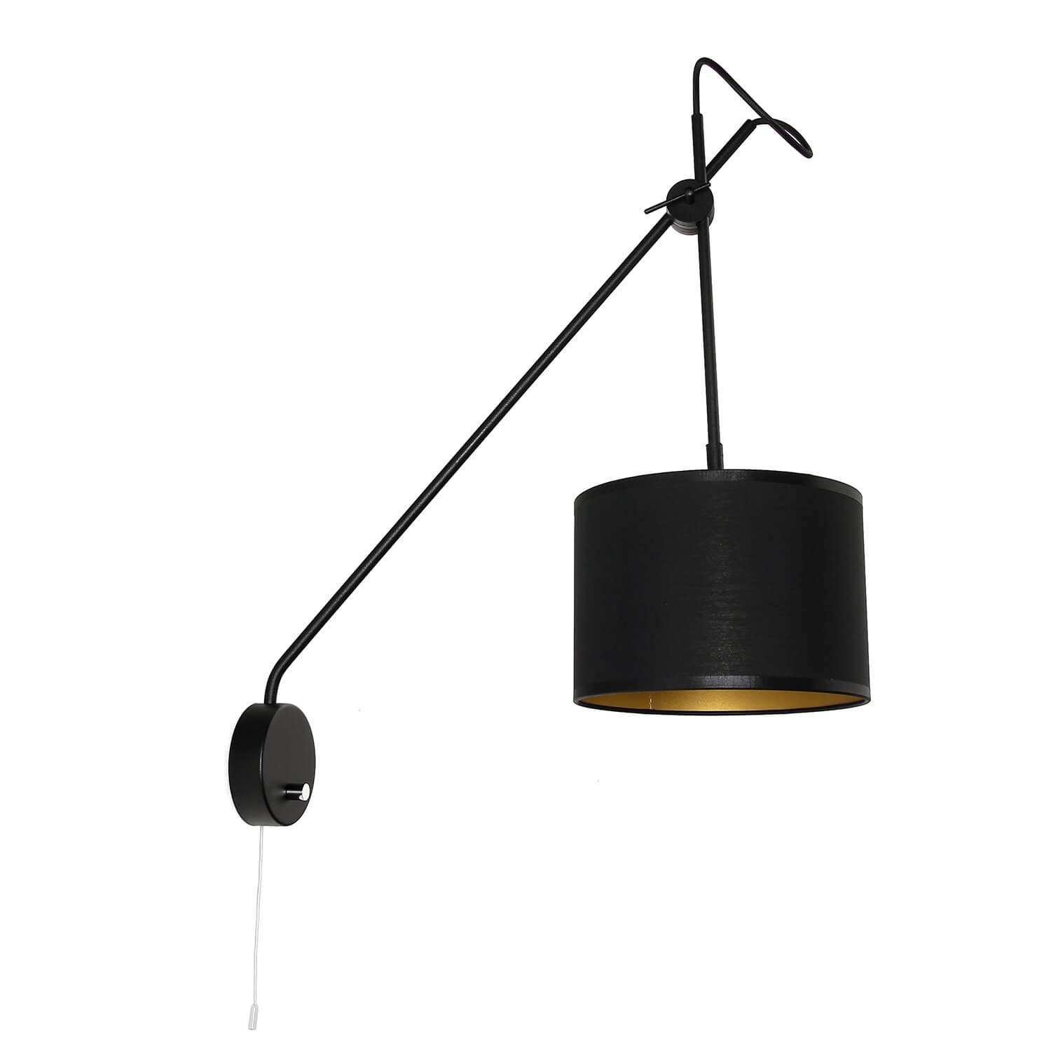Licht-Erlebnisse Wandleuchte VIPER, Leuchtmittel, Lampe Gold Schwarz Schalter ohne flexibel E14 Wandlampe mit Metall