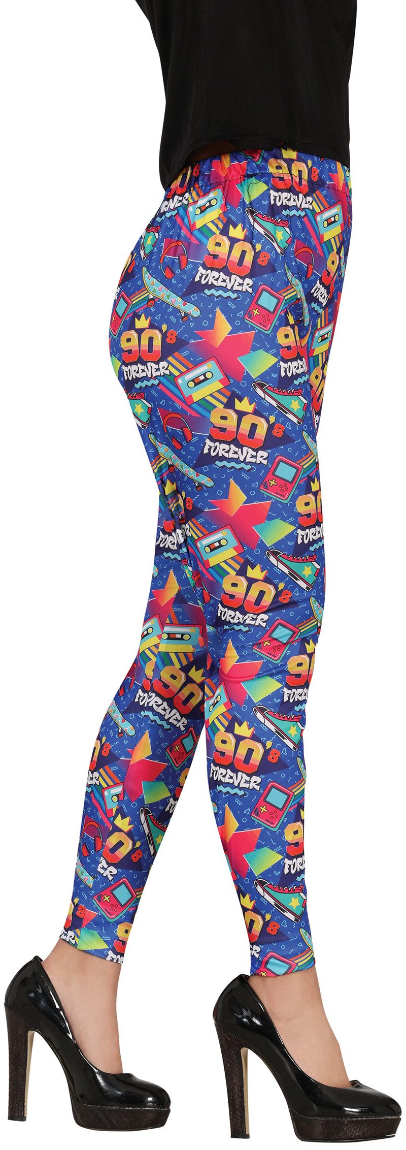 Fiestas Guirca Kostüm, 90s Retro Bunt Party Muster Leggings Karneval Look A günstig online kaufen