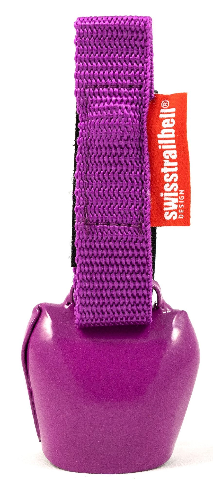 swisstrailbell Fahrradklingel fresh Colour-Edition: dark PINK, weißer MTB, pinkes Band, Trailbell
