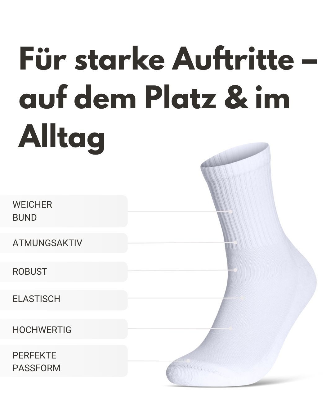 sockenkauf24 Tennissocken Herren Sportsocken Premium Retro Crew Socken mit Komfortbund (6-Paar) verstärkte Ferse & Fußspitze, gepolsterte Sohle, gekämmte Baumwolle