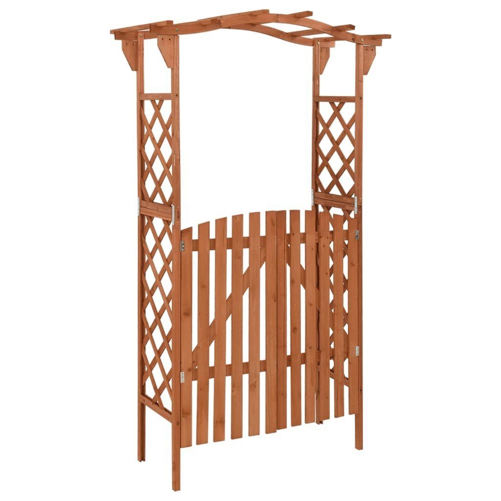 furnicato Rosenbogen Pergola mit Tor 116x40x204 cm Massivholz Tanne