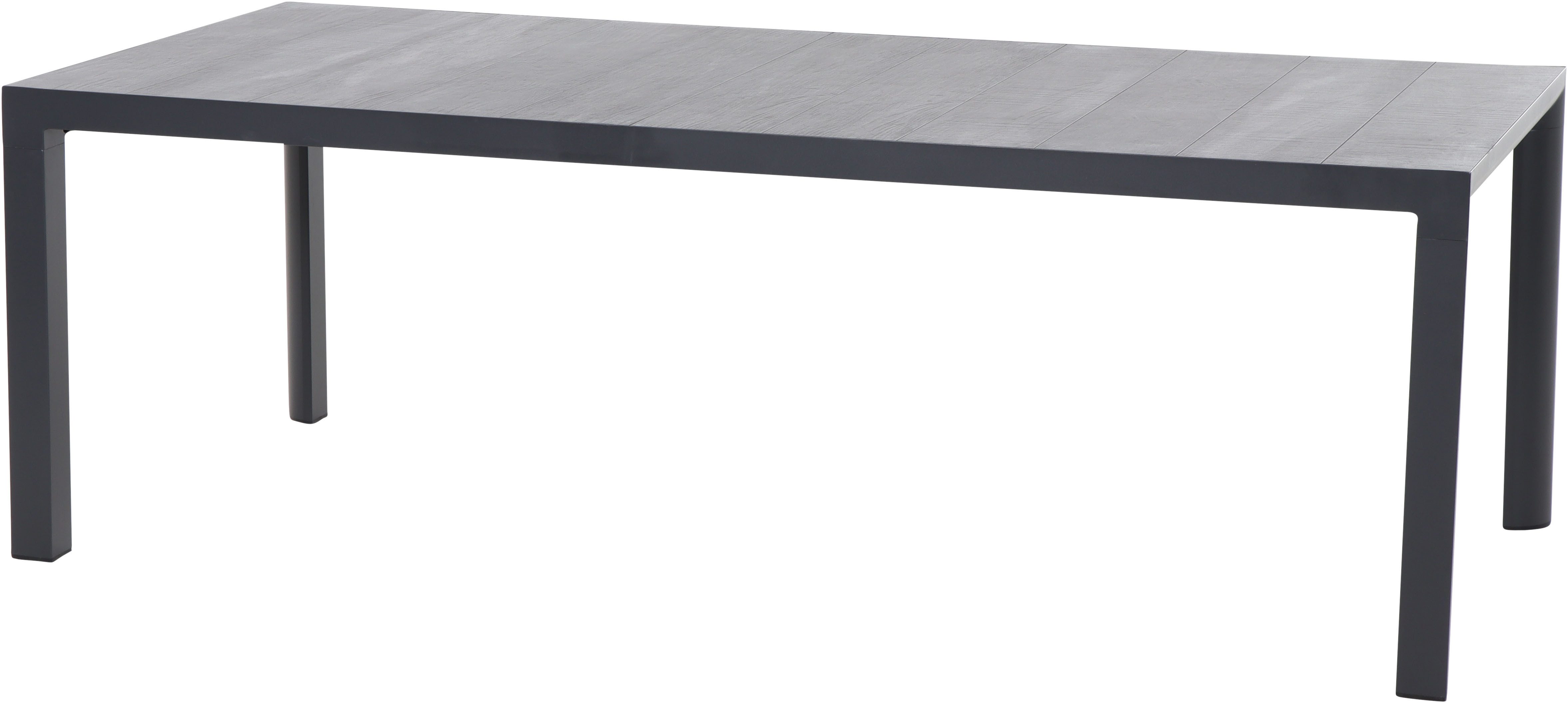 Siena Garden Gartentisch SILVA Tisch 220x100cm matt anthrazit/wood-grey, Aluminiumgestell, matt anthrazit, Tischplatte aus Keramik in wood grey