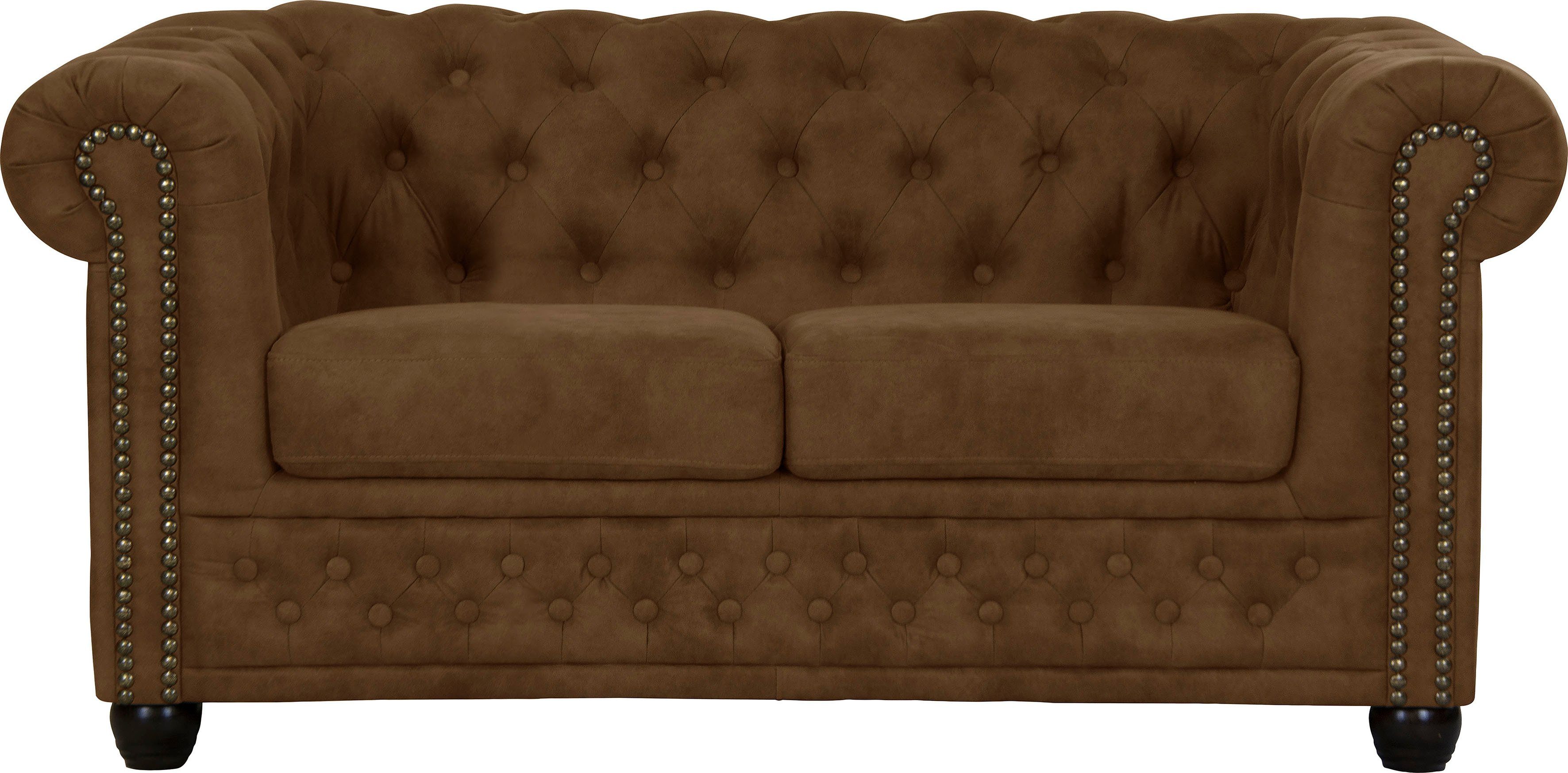 Home affaire Chesterfield-Sofa Rysum, Chesterfield-Optik, in 2 Bezugsqualitäten