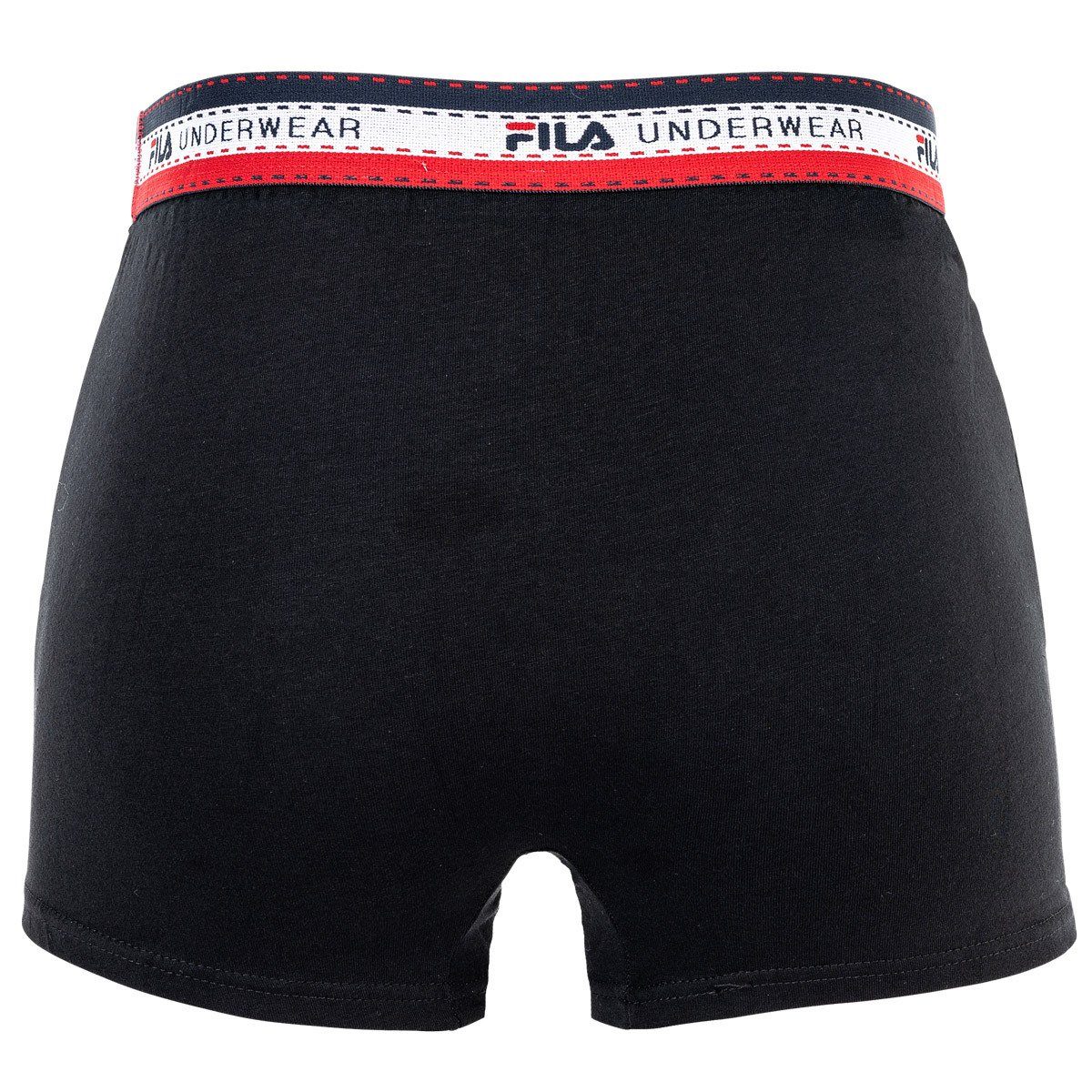 Cotton Herren Fila 4er Boxer Logobund, Schwarz/Weiß/Grau/Blau - Pack Shorts, Boxer