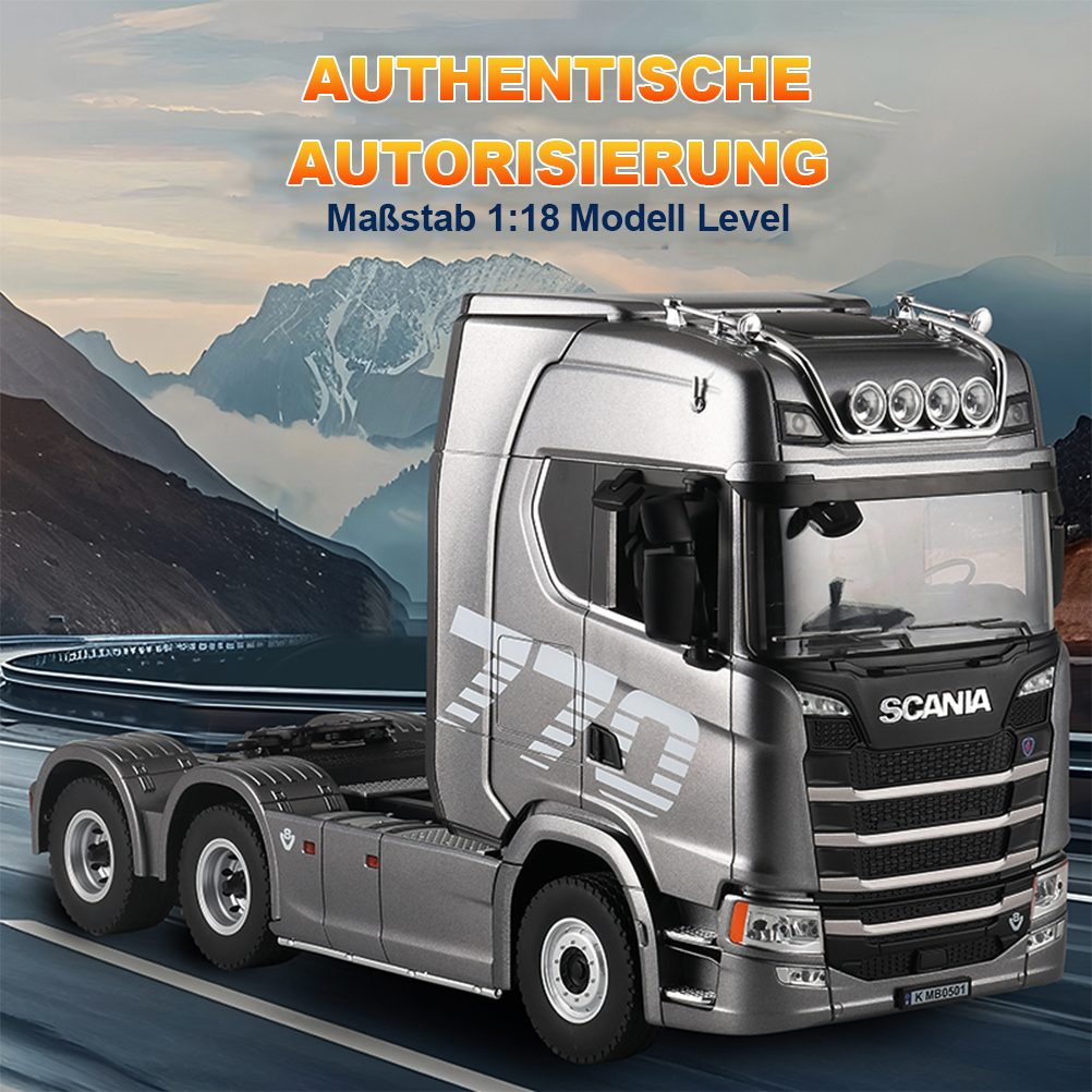 Esun RC-LKW RC Truck 770S, Ferngesteuerter Lkw, Lastwagen Modellbau 1:18 (SET, Komplettset), 6x4, mit Soundeffekte und Licht, ab 8 9 10 Jahre