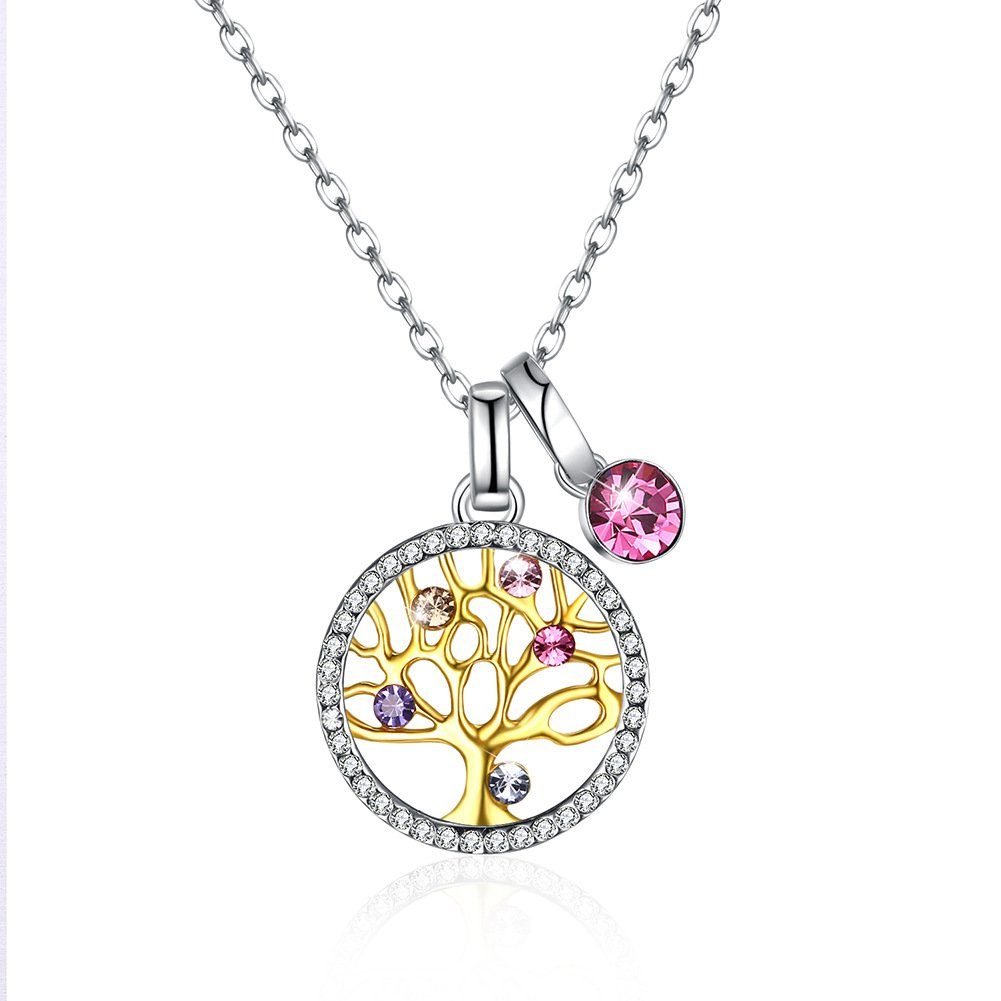 WaKuKa Charm-Kette Baum des Lebens Halskette 925 Sterling Silber Damen Schmuck Geschenk (1-tlg)