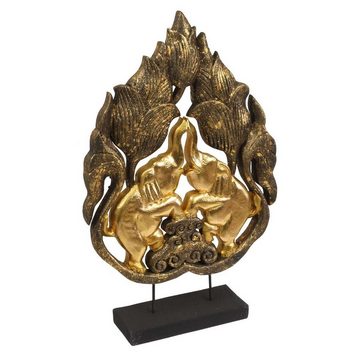 Oriental Galerie Dekofigur Skulptur Elefantenpaar Gold Schwarz (1 St)