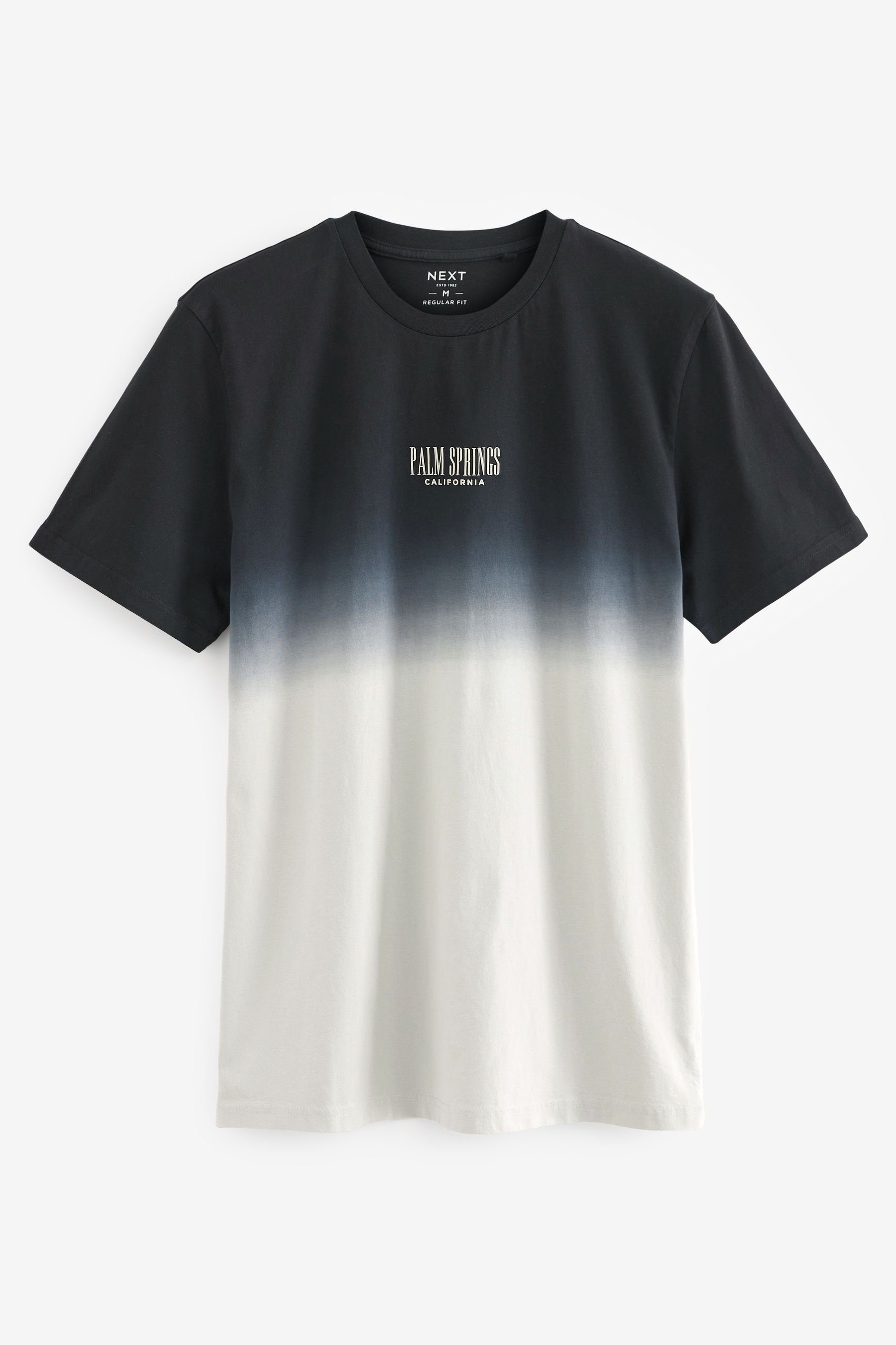 Next T-Shirt T-Shirt (1-tlg) in Black/Grey Tauchfärboptik