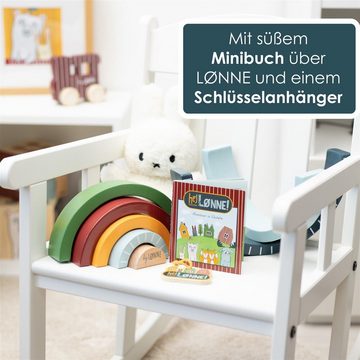 Hej Lønne Stapelspielzeug Holz-Regenbogen Kinder Spielzeug, Spielzeug zur Förderung von Motorik, Kreativität und Koordination