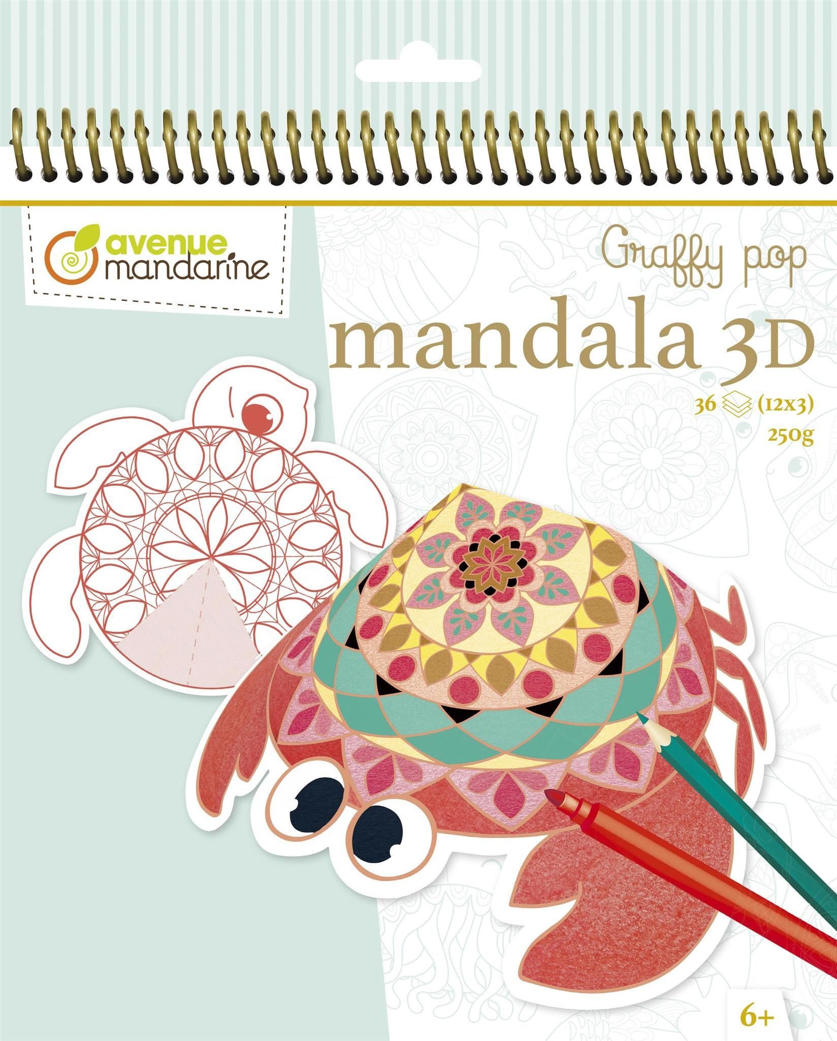 CLAIREFONTAINE Malvorlage Clairefontaine Graffy Pop Mandala 3D