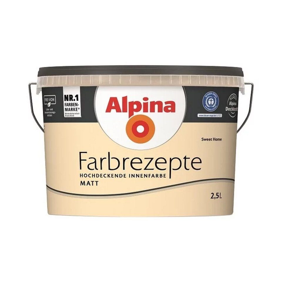 Alpina Wand- und Deckenfarbe Farbrezepte 2,5 L. Sweet Home - Helles Apricot