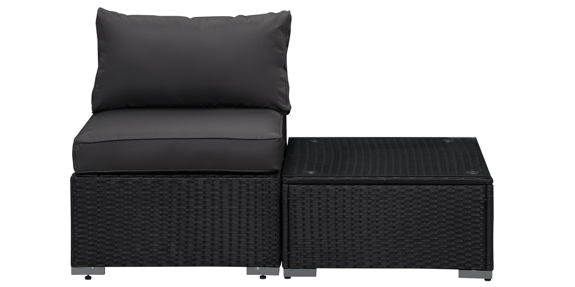 MeXo Gartenlounge-Set Balkonmöbel Rattan Modulsofa mit günstig online kaufen