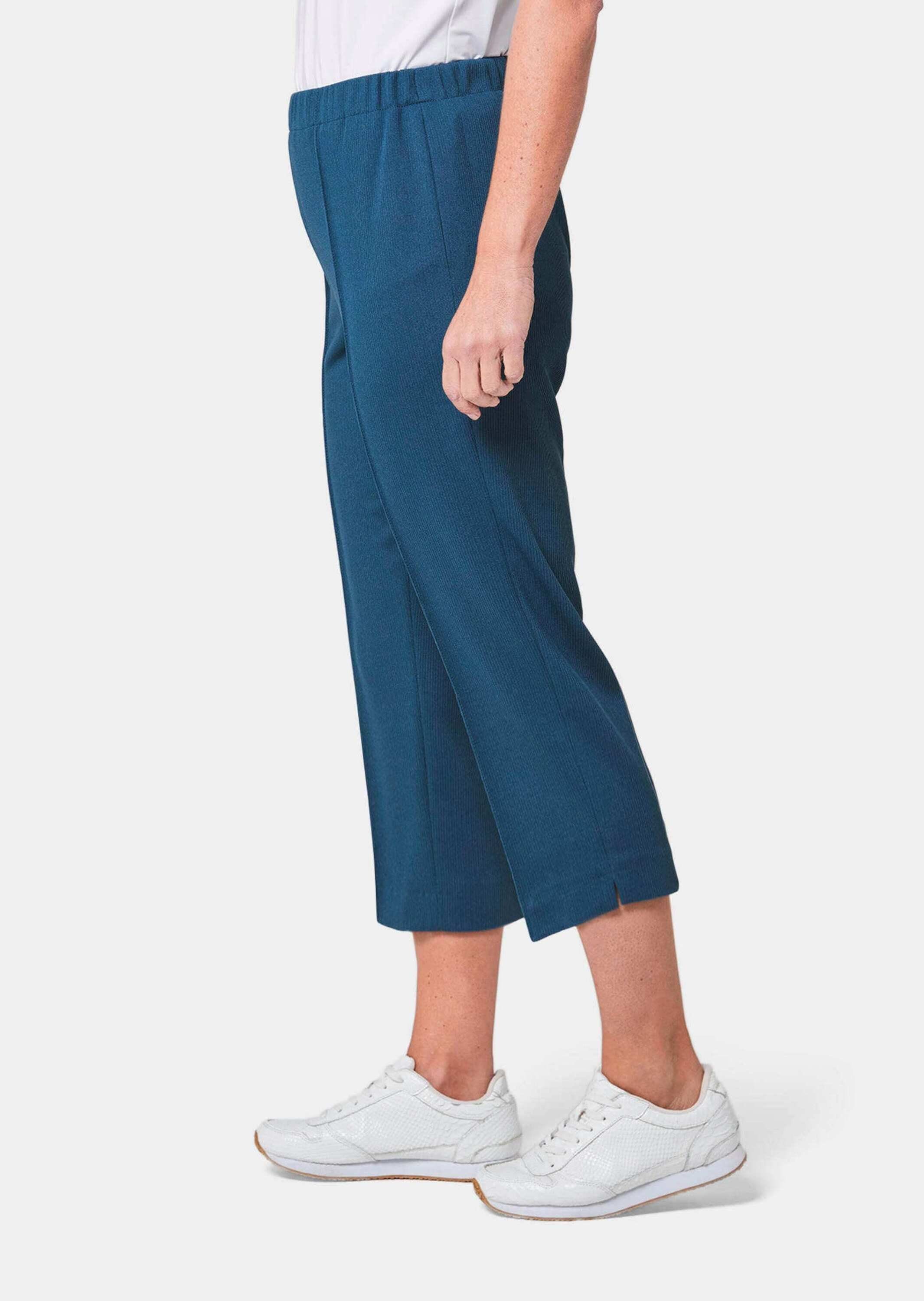 GOLDNER Caprihose Kurzgröße: Sportive 7/8-Hose mit Biesen Stoffhose mit Schlupfbund, Biesen und Wadenlang