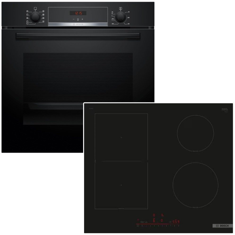 BOSCH Backofen-Set Hydrolytische Reinigung + 60 cm PowerBoost HomeConnect CombiZone, Hydrolyse