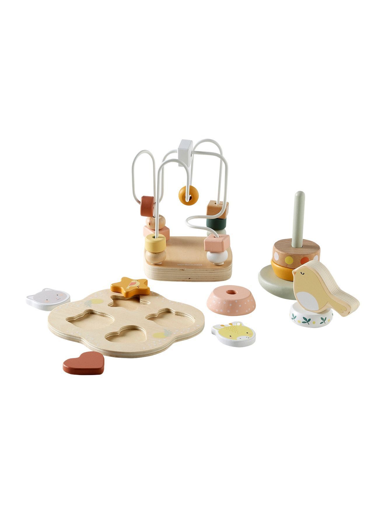 Lernspielzeug 3-teiliges Baby Lernspielzeug-Set, Holz