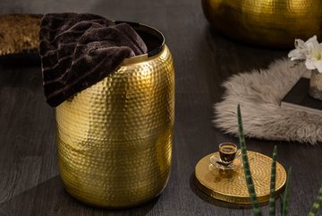 riess-ambiente Beistelltisch ORIENT STORAGE Ø50cm gold (Einzelartikel, 1-St), Wohnzimmer · Metall · Hammerschlag Design · rund · mit Stauraum