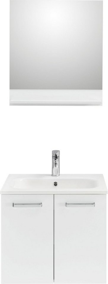 (2-St), cm, 312, PELIPAL Quickset Spiegel mit Waschtisch Badmöbel-Set Soft-Close, Breite 60