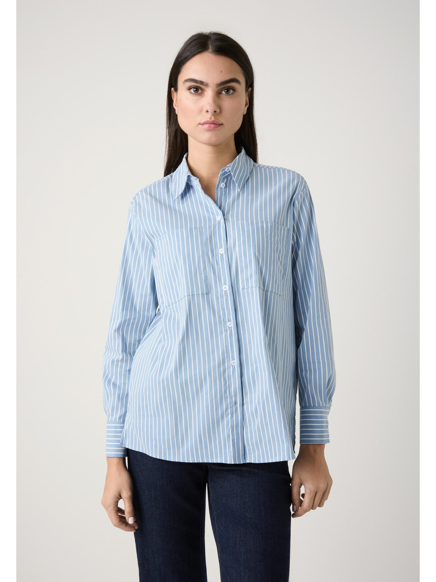 MORE&MORE Langarmbluse lange, weite Stretch-Langarmbluse günstig online kaufen