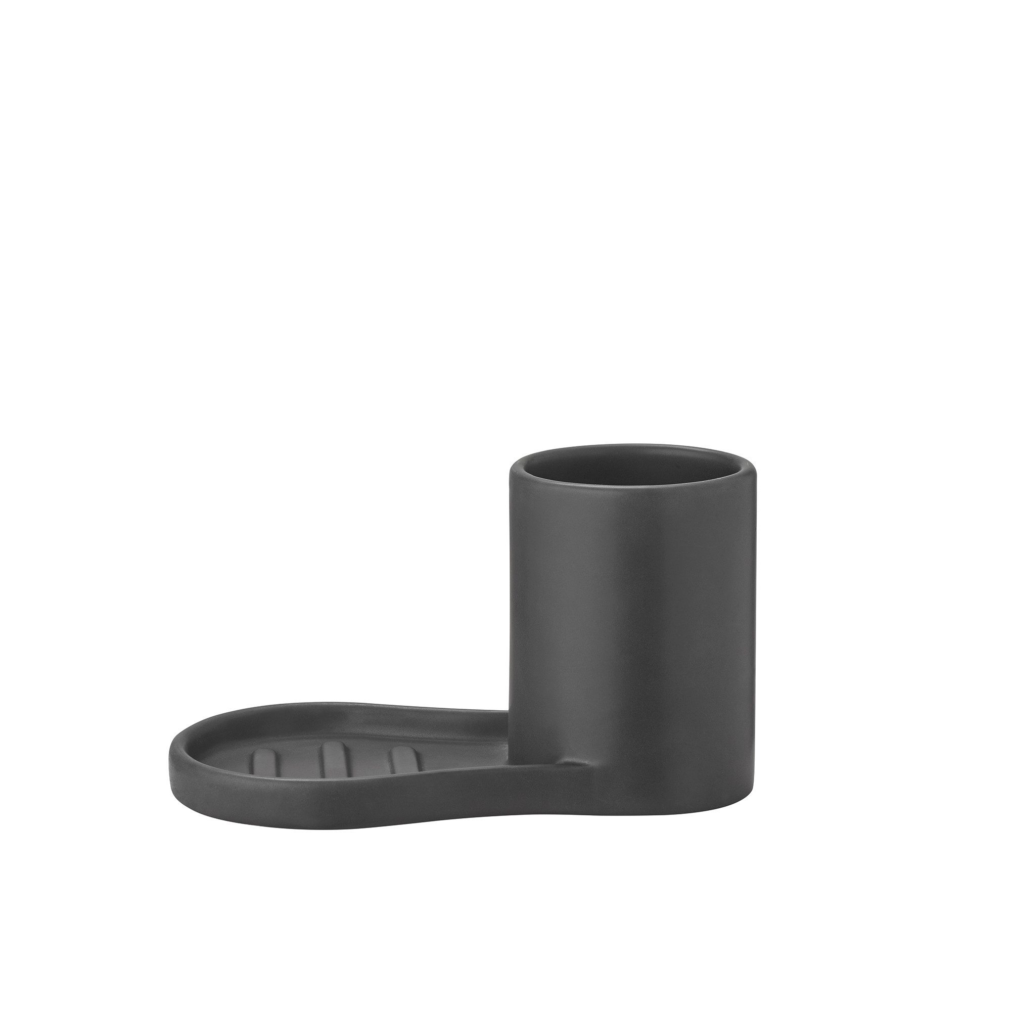 blomus Spülkasten Spülset -PIRO- Geschirrspülset, Spülset für die Küche, Reinigungsset, Hochwertiges Steingut, Integrierte Ablagefläche