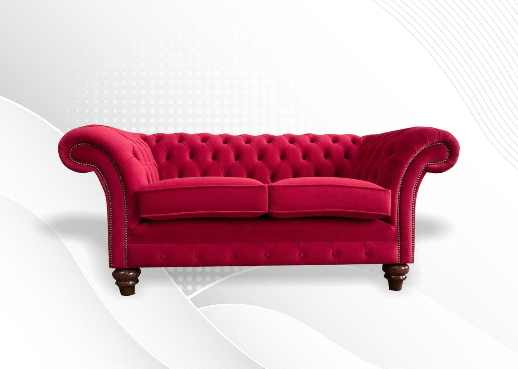 Xlmoebel Chesterfield-Sofa Modernes 2-Sitzer Sofa mit Bettfunktion aus Textilstoff, 1 Teile, Made in Europa