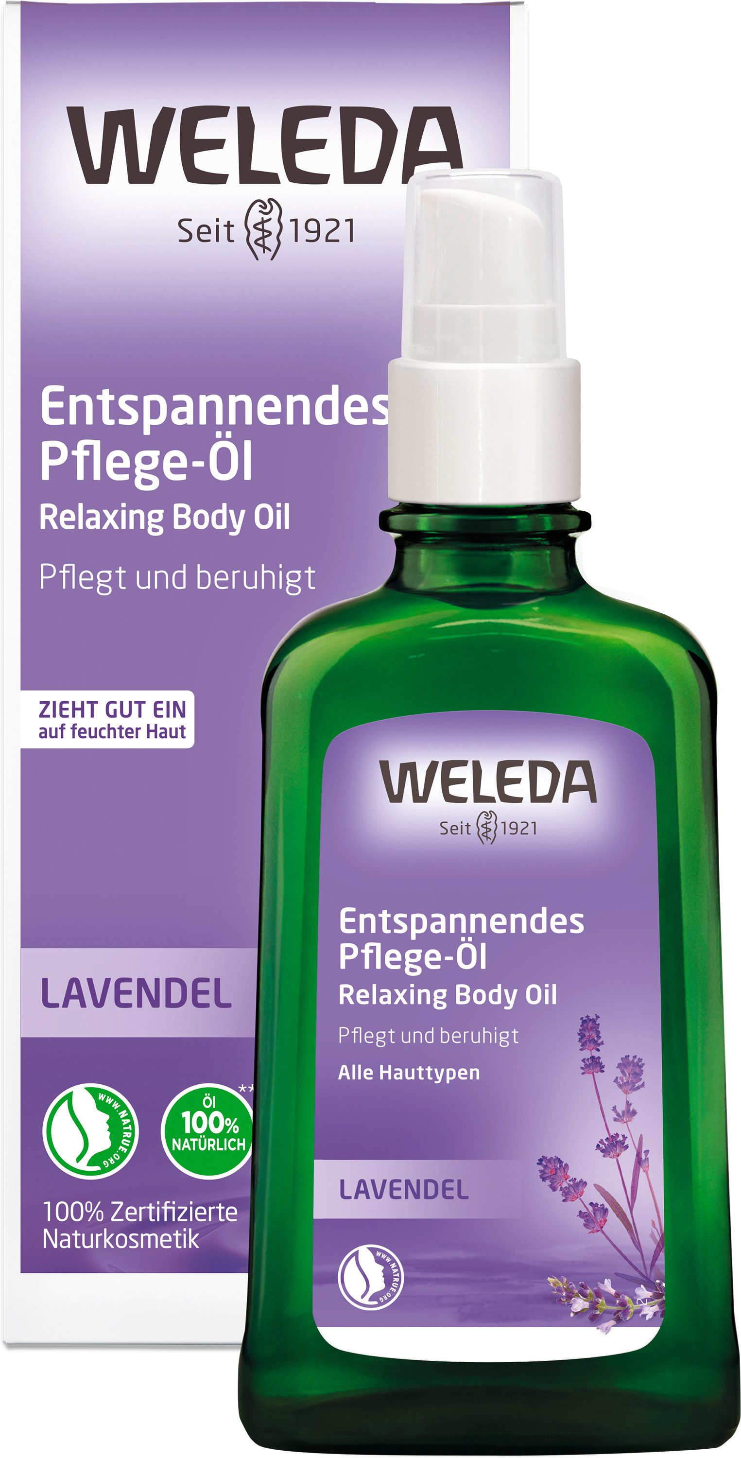 WELEDA Körperöl Weleda Lavendel Entspannendes Pflege-Öl, mit Lavendelöl, ideal für eine ausgleichende Massage