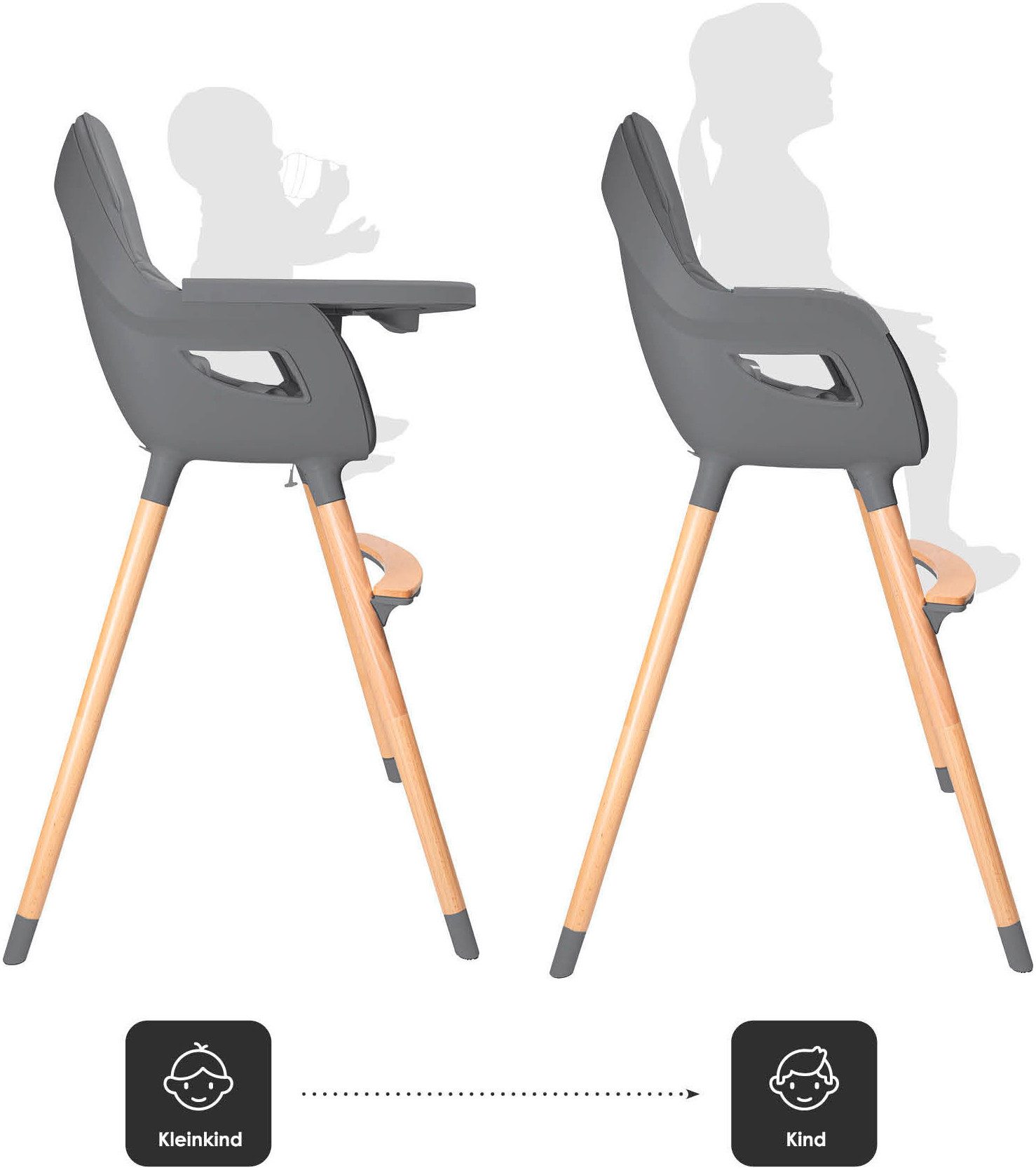 BabyGo Hochstuhl Scandi - wood