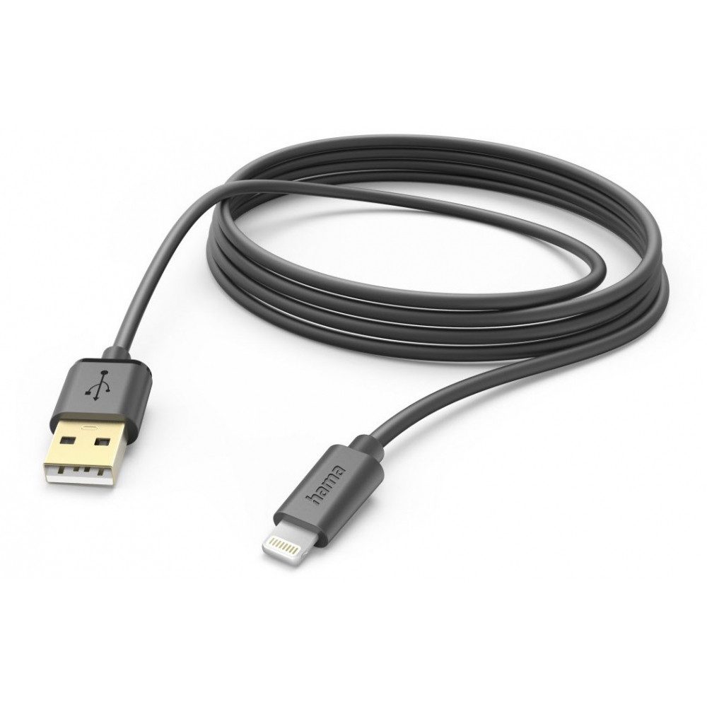 Hama USB > Lightning Kabel 3m schwarz - Ladekabel Lightningkabel