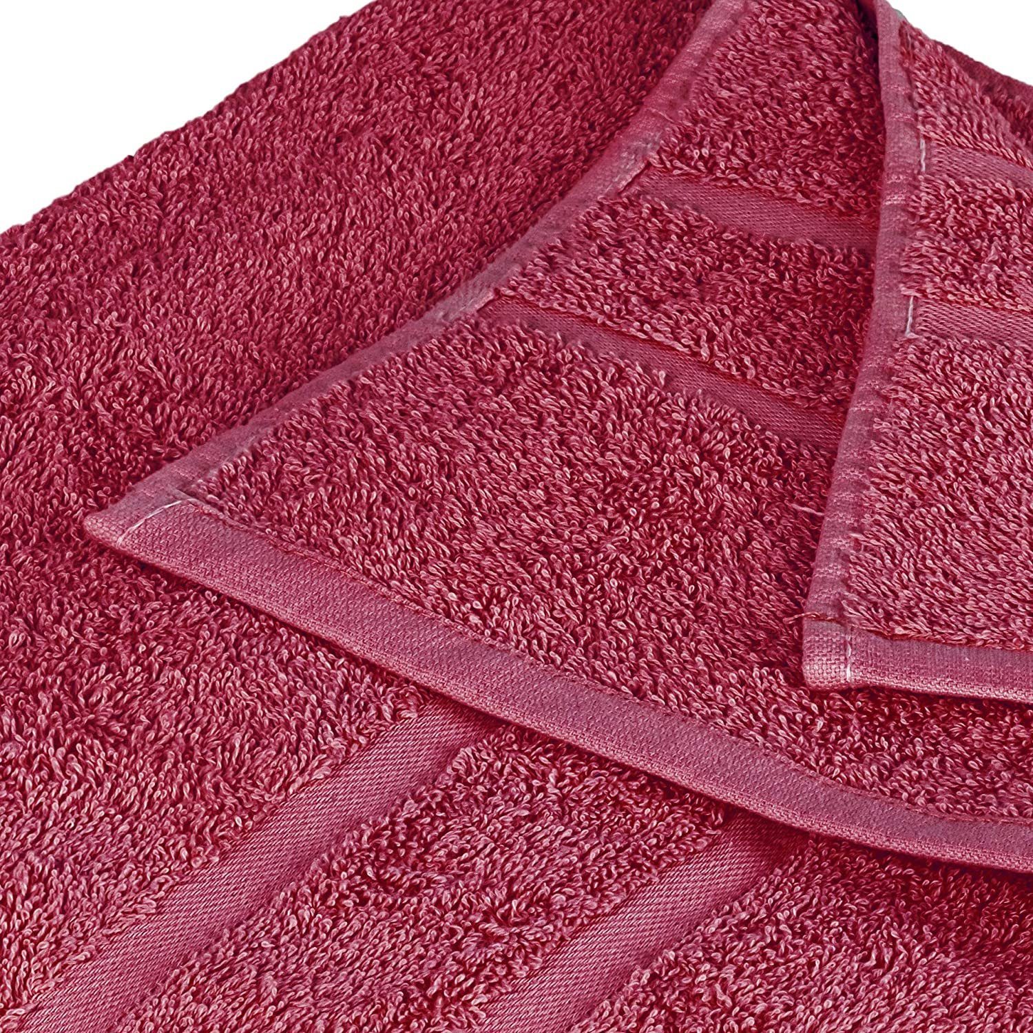 100% Set Handtücher 2x Duschtücher Bordeaux 4x StickandShine 4x Handtuch Baumwolle, (Spar-SET) Gästehandtuch SET