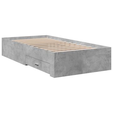 vidaXL Bett Bettgestell mit Schubladen Betongrau 90x200 cm Holzwerkstoff