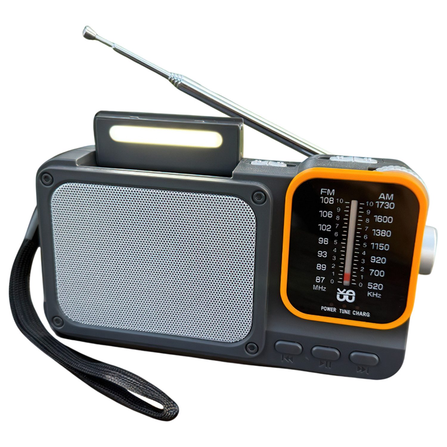 Refttenw Radio mit Bluetooth & Leselampe & TF, AM/FM Radio Klein, Tragbares Radio (1200mAh Akku, USB-C-Laden, 3,5 mm Kopfhörerbuchse)