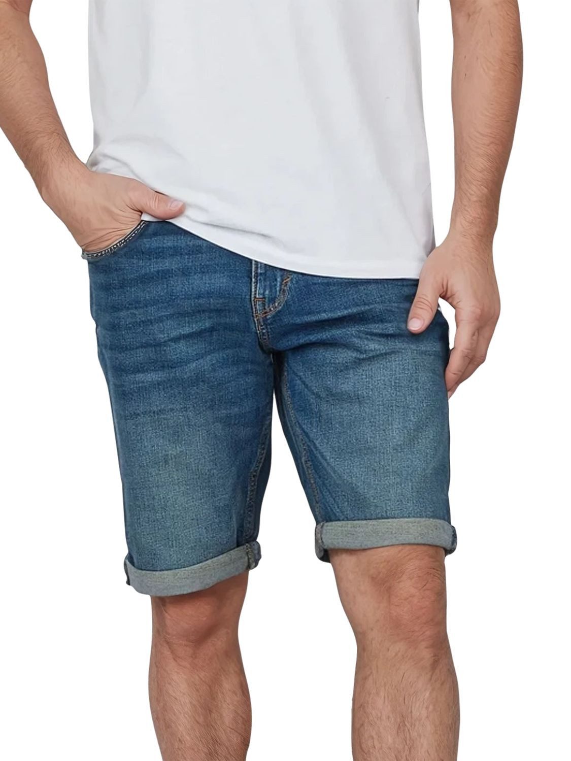 TOM TAILOR Jeansshorts Herren Shorts Josh Regular Slim Fit Bermudashorts mit Stretch