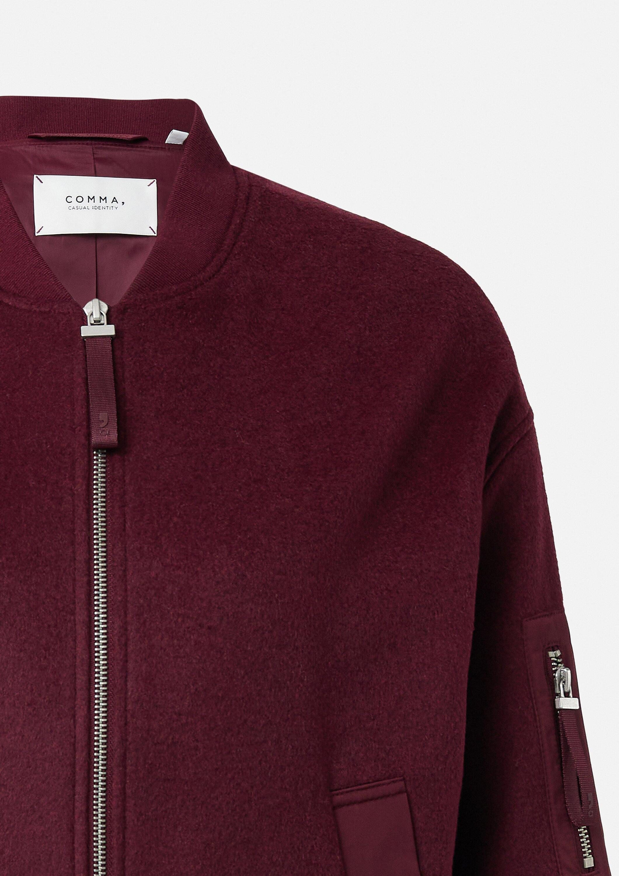 comma Funktionsjacke Outdoor-Jacke Blouson aus Wollmix