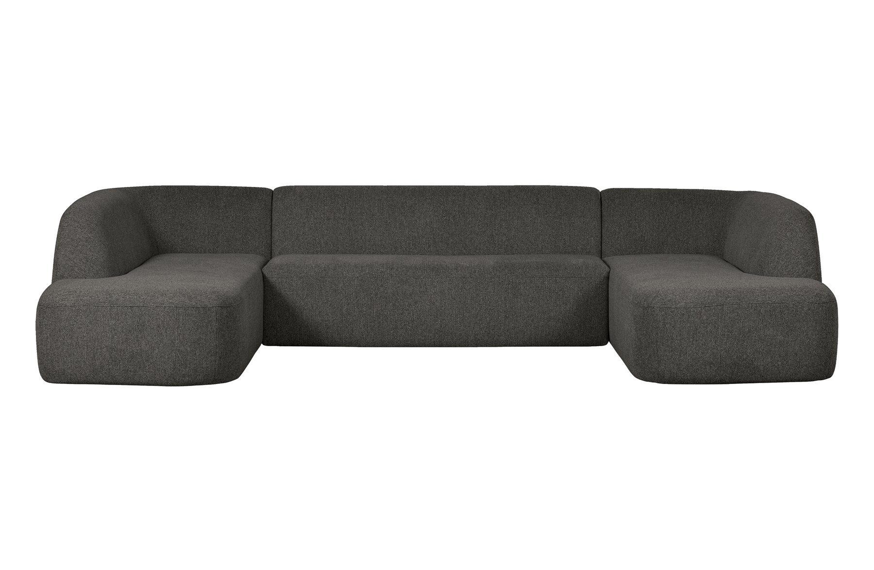 BePureHome Ecksofa U-Form Sofa Sloping Anthrazit, - freistellbar - Chenille