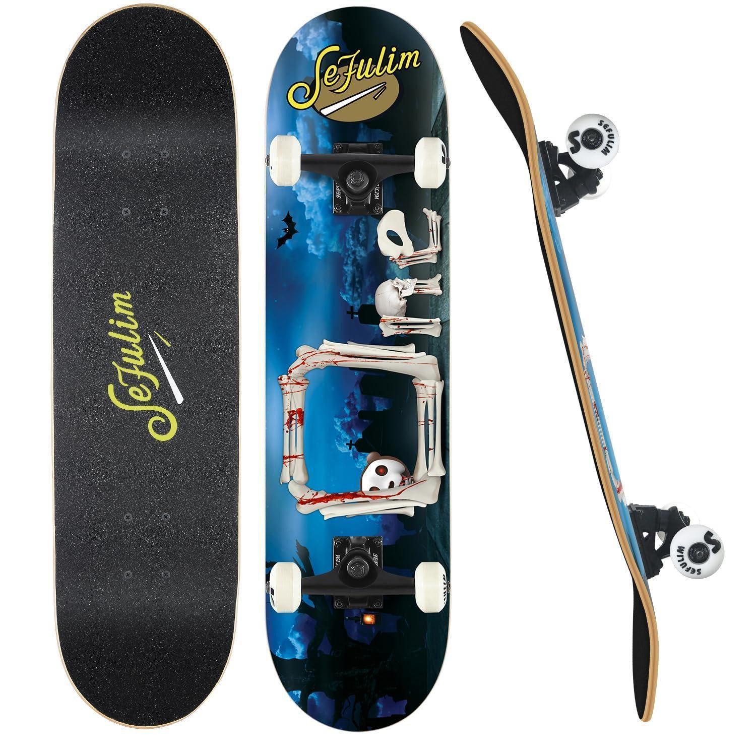 LuxusKollektion Skateboard Skateboard 31 Zoll Double Kick Skull Anfänger (1-St)