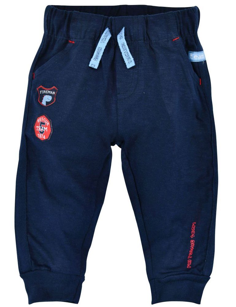 BONDI Jogginghose Baby Jungen Hose "Dino" 91434, Navy - Laufhose Feuerwehr Dunkelblau