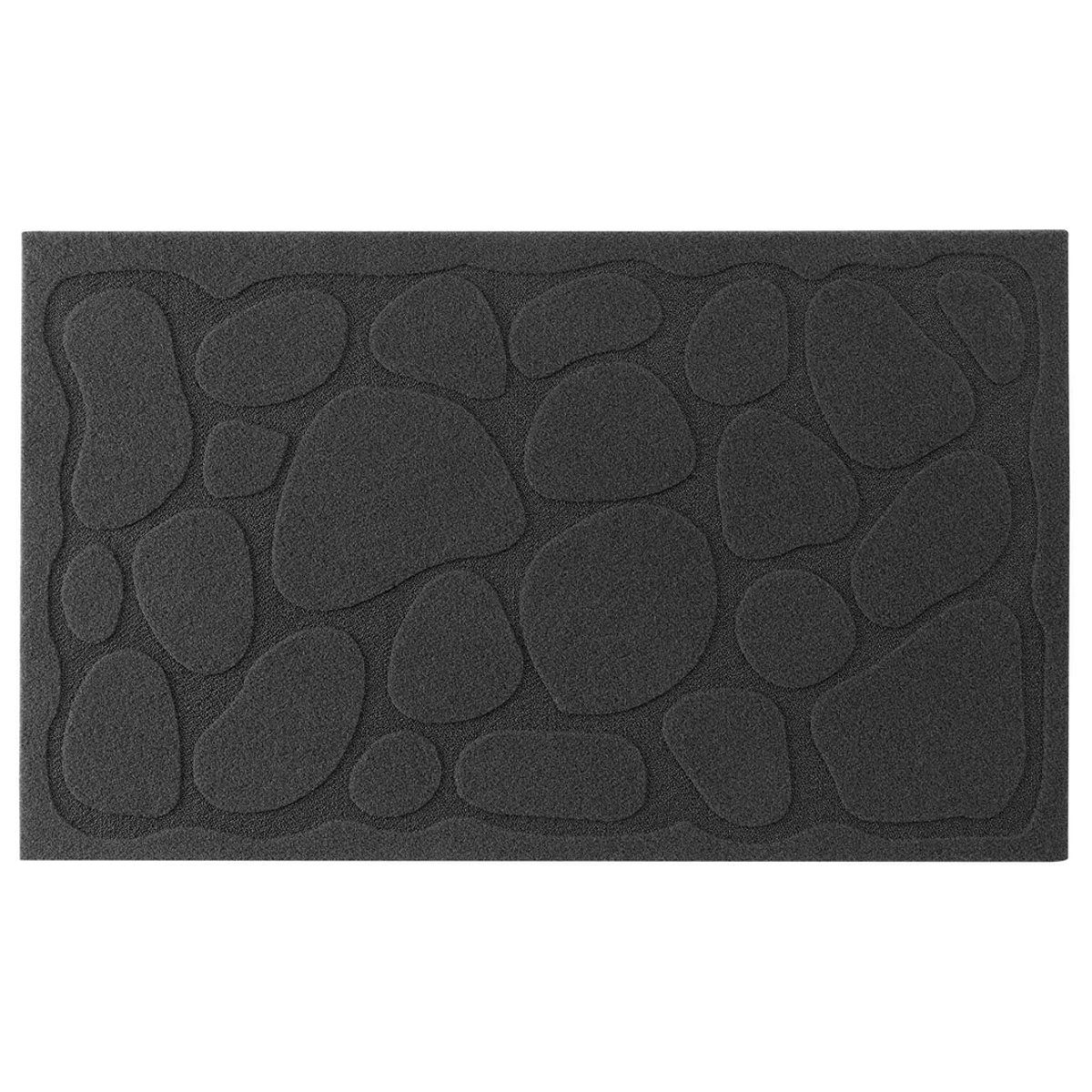 Sanixa Fußmatte Fußabtreter Relief Schwarz 75 cm Indoor & Outdoor Schmutzfangmatte, rechteckig, Höhe: 6 mm, Relief Steine