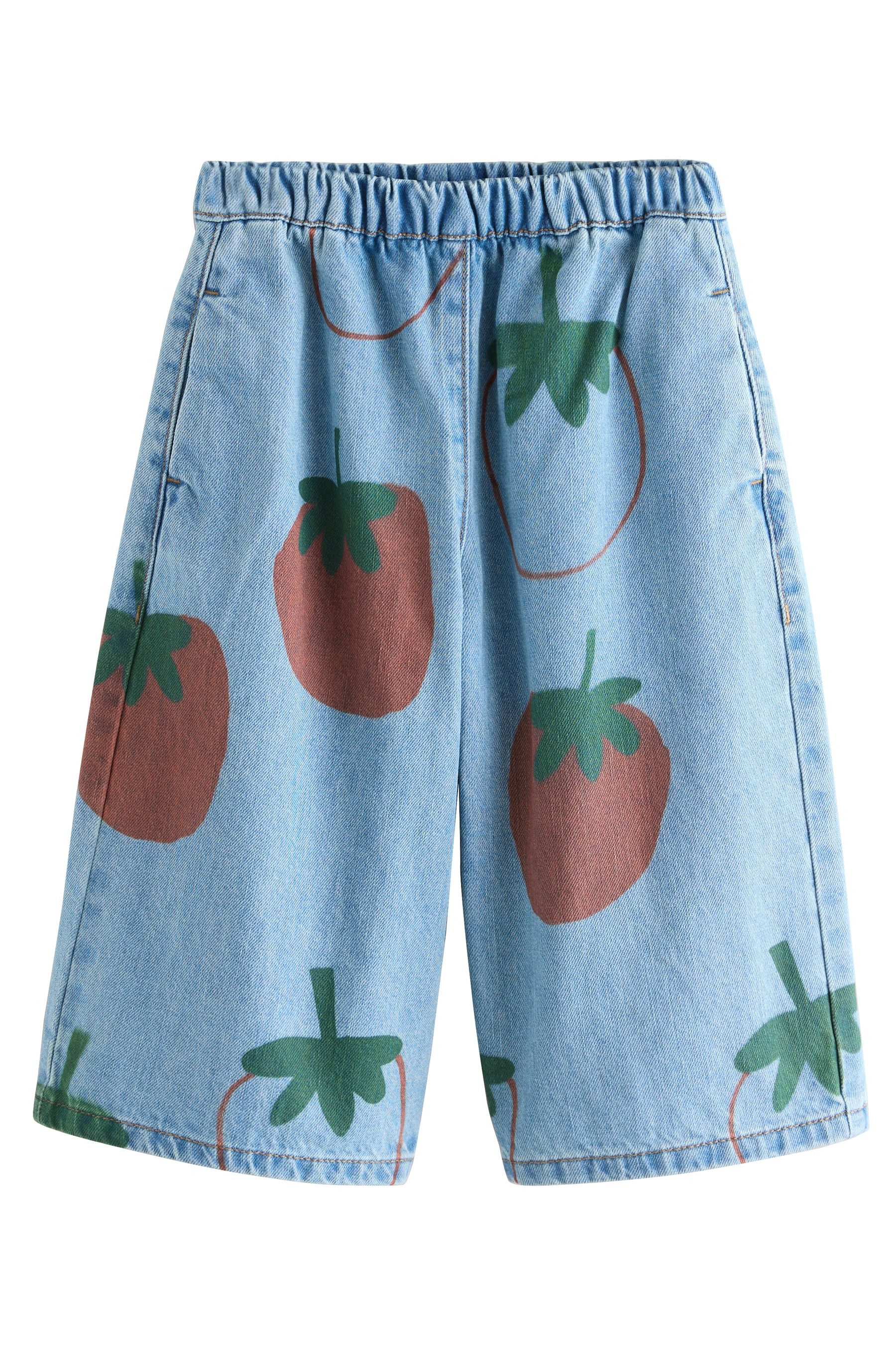 Dehnbund-Jeans Jeans mit Tomaten-Print
