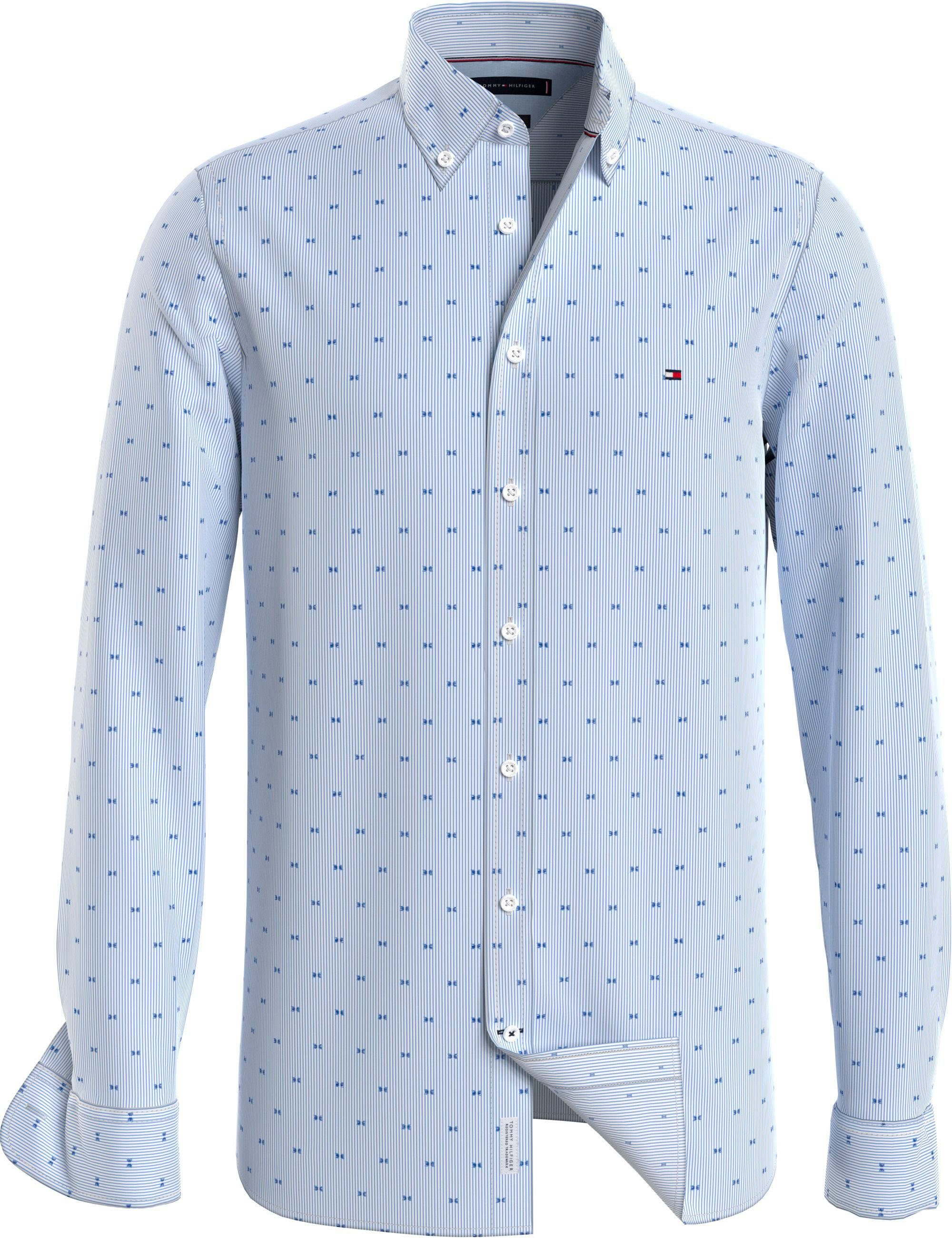 Tommy Hilfiger Langarmhemd FIL COUPE SF SHIRT mit durchgehender Knopfleiste